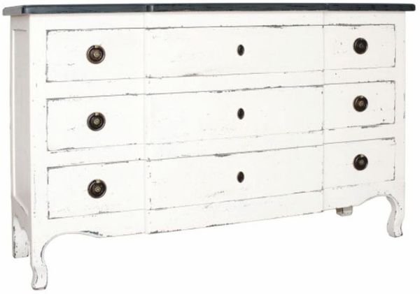 Casa Padrino Landhausstil Shabby Chic Kommode mit 3 Schubladen Antik Weiß / Schwarz 130 cm