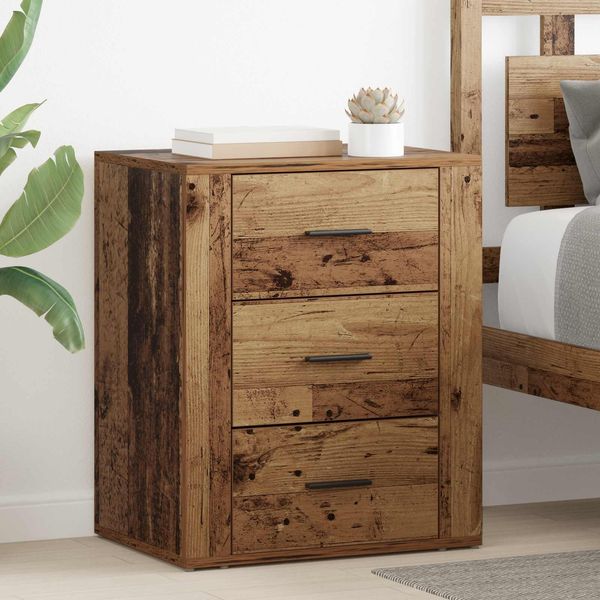 vidaXL Nachttisch mit Schubladen Altholz 35 x 50 x 60 cm Holzwerkstoff 881060