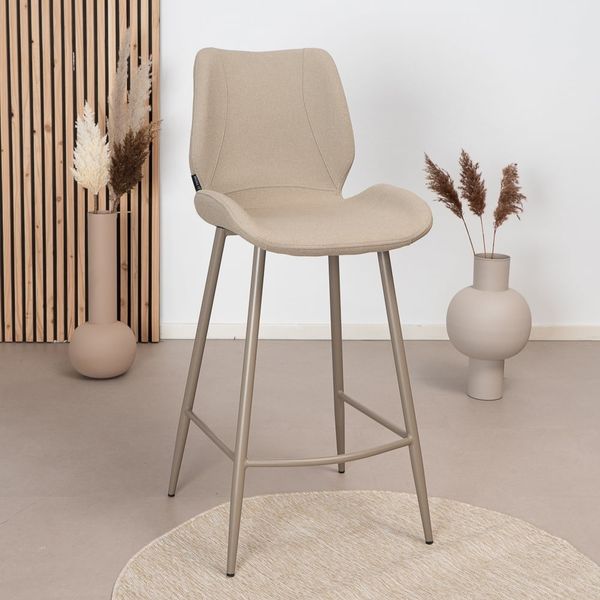 Bronx71 Barhocker Jena taupe recycelter Stoff 69 cm