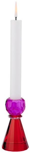 Gift Company Sari Kristallglas Kerzenhalter H11 5 cm Konus pink/rot gs