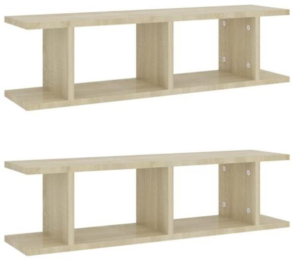 vidaXL Wandregale 2 Stk. Sonoma-Eiche 75x18x20 cm Holzwerkstoff 807190