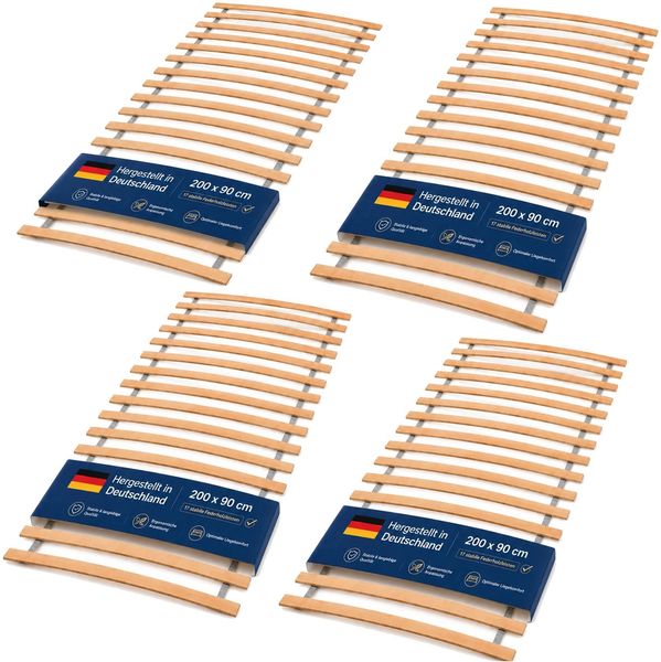 Lattenrost Rollrost 90x200 cm – Bettrost Holz mit 17 Federleisten aus Birkenholz, zum Aufrollen für alle Matratzen, Roll-Lattenrost belastbar bis 100 kg, Made in Germany