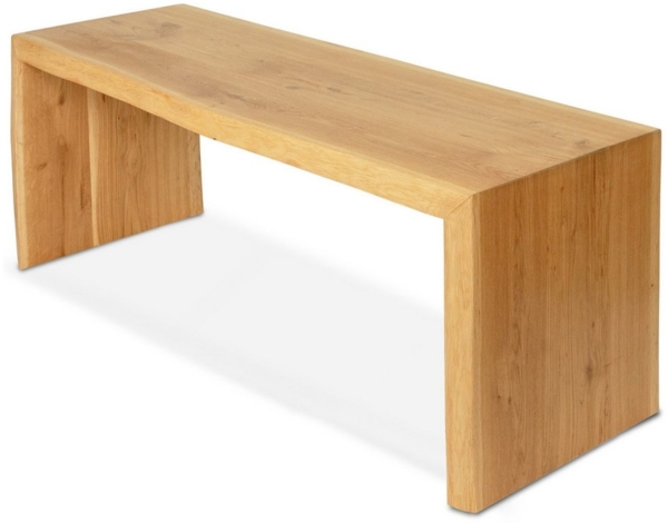 Massivholz Bank mit Baumkante - Eiche - 120 x 40 x 45cm