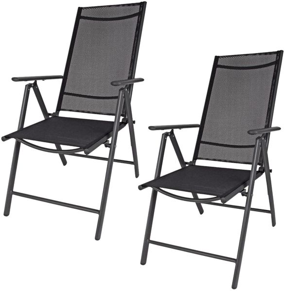 2 x Alu - Garten Klappsessel anthrazit verstellbar