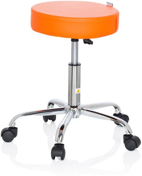 hjh OFFICE Arbeitsstuhl Arbeitshocker OPERATOR II Kunstleder, Orange Bild 7