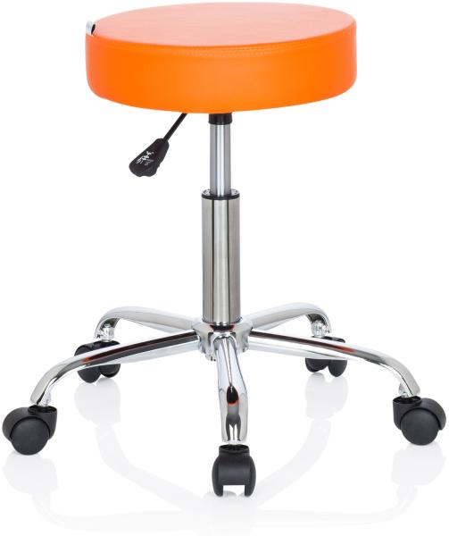 hjh OFFICE Arbeitsstuhl Arbeitshocker OPERATOR II Kunstleder, Orange Bild 2