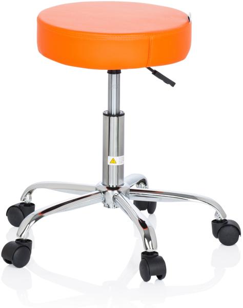hjh OFFICE Arbeitsstuhl Arbeitshocker OPERATOR II Kunstleder, Orange Bild 6