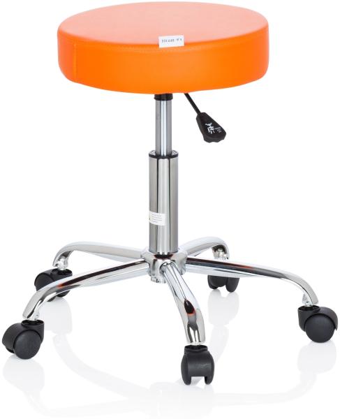 hjh OFFICE Arbeitsstuhl Arbeitshocker OPERATOR II Kunstleder, Orange Bild 4