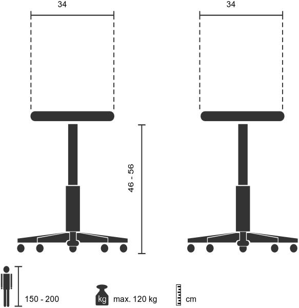 hjh OFFICE Arbeitsstuhl Arbeitshocker OPERATOR II Kunstleder, Orange Bild 10