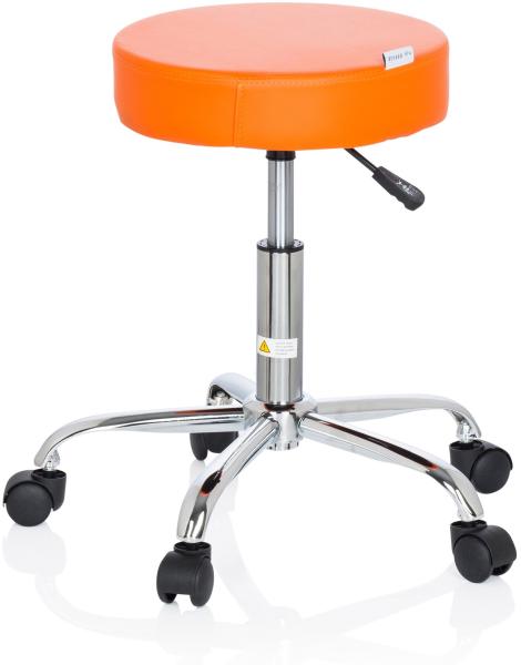 hjh OFFICE Arbeitsstuhl Arbeitshocker OPERATOR II Kunstleder, Orange Bild 5