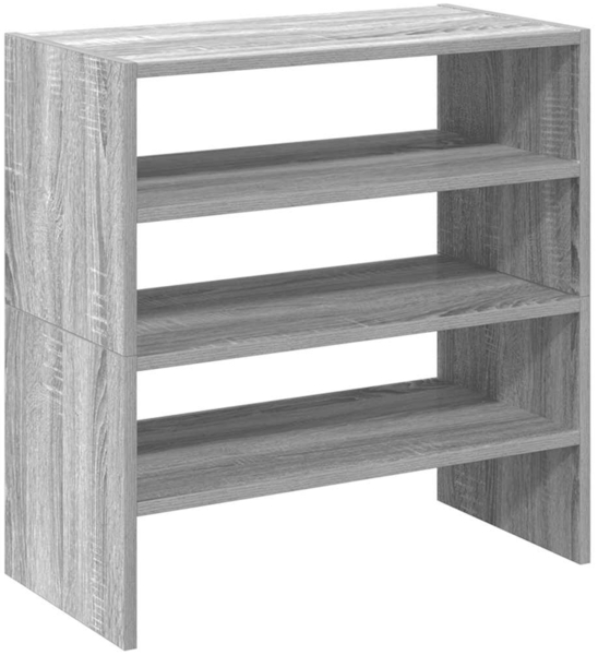 vidaXL Schuhregale 2 Stk. Stapelbar Grau Sonoma 60x30x30,5 cm 858868