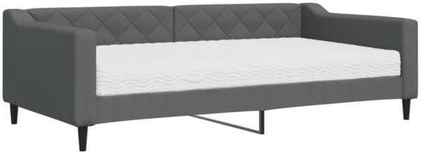vidaXL Tagesbett mit Matratze Dunkelgrau 100x200 cm Stoff 3197414