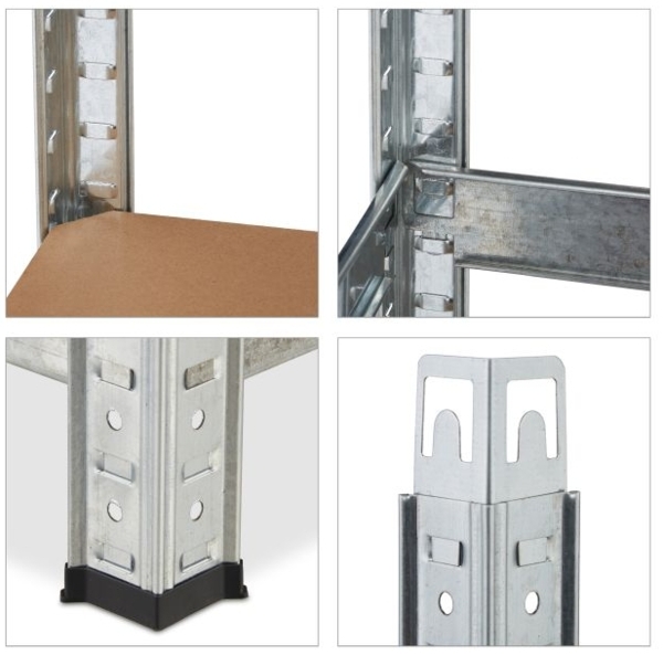 Relaxdays 2 x verzinktes Schwerlastregal 5 Böden, 180x90x Bild 8