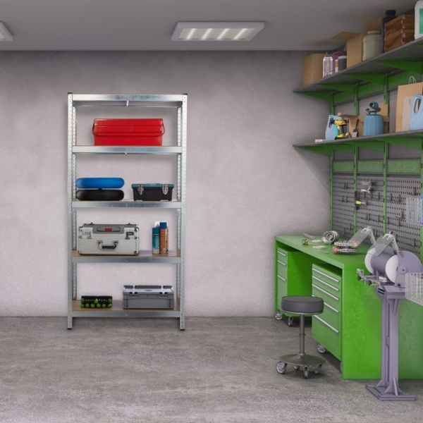 Relaxdays 2 x verzinktes Schwerlastregal 5 Böden, 180x90x Bild 2