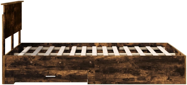 vidaXL Bettrahmen Geräucherte Eiche 135x190 cm Holzwerkstoff 3408276 Bild 8