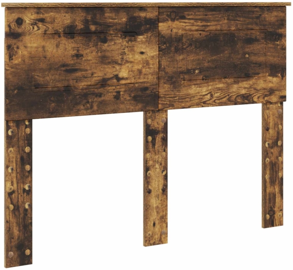 vidaXL Bettrahmen Geräucherte Eiche 135x190 cm Holzwerkstoff 3408276 Bild 6