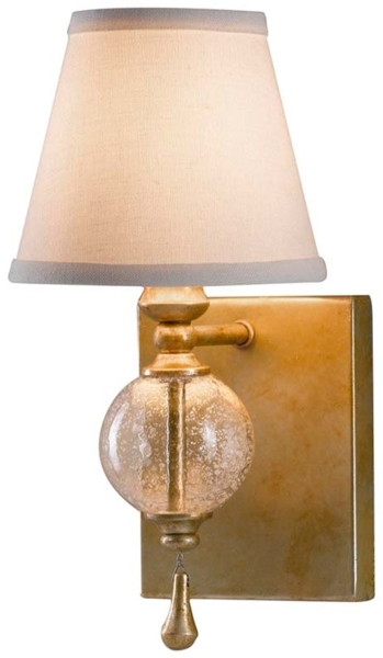 Wandlampe, Stahl Oxidiertes Silberblatt, H 29,8 cm