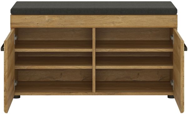 Garderobenbank Coswig / Cortina, Holzwerkstoff, Holzfarben, 93 x 47 x 38 cm Bild 2