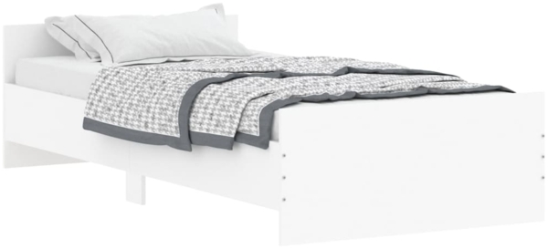 vidaXL Bettgestell Weiß 100x200 cm Holzwerkstoff 835932