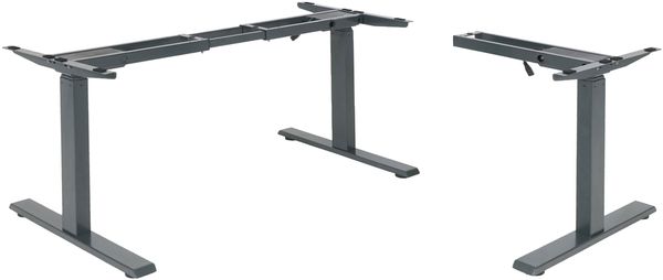 Gestell HWC-D40, variables Tischgestell für Eck-Schreibtisch, elektrisch höhenverstellbar Memory 45kg ~ anthrazit-grau