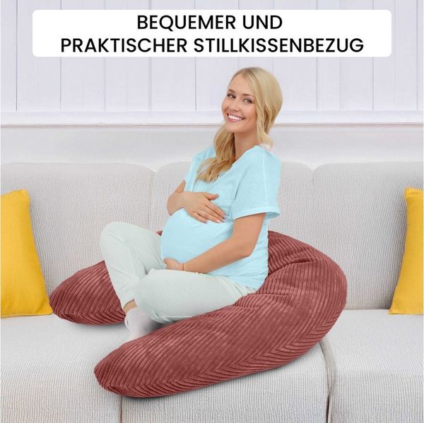 Amilian Stillkissenbezug 170 cm - Kissenbezug für Schwangerschaftskissen, Seitenschläferkissen, weicher und pflegeleichter Bezug - ideal als Ersatzbezug