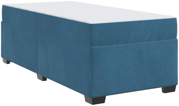 vidaXL Bettrahmen mit Matratze Dunkelblau 90 x 190 cm Stoff 3399264