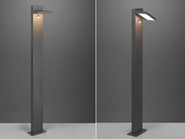 LED Wegeleuchte 2er Set schwenkbar mit Bewegungsmelder in Anthrazit