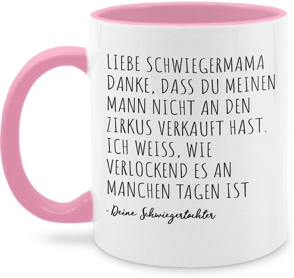 Shirtracer Tasse Beste Schwiegermama Geschenk Schwiegermutter lustig von Schwiegertocht, Keramik, Schwiegermutter