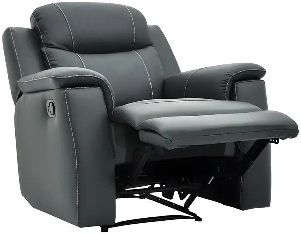 Vente-unique - EVASION Sessel Leder Grau - B 96 cm x H 100 cm x L 95 cm Bild 6
