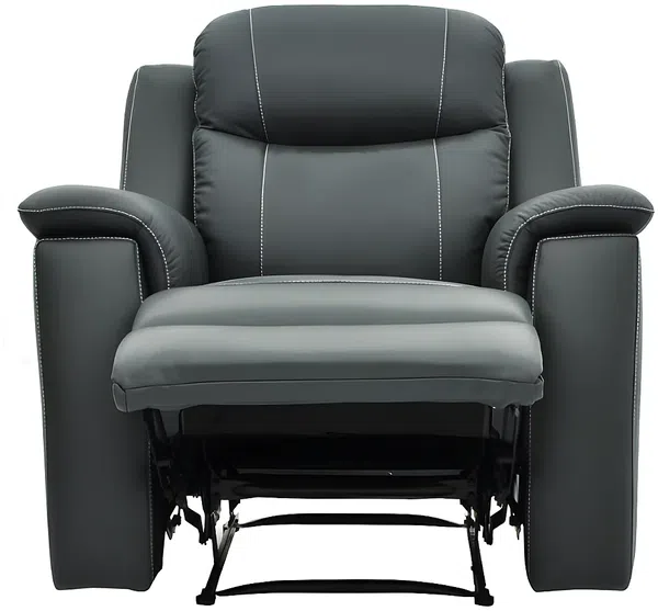 Vente-unique - EVASION Sessel Leder Grau - B 96 cm x H 100 cm x L 95 cm Bild 7