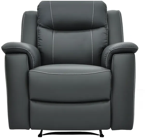 Vente-unique - EVASION Sessel Leder Grau - B 96 cm x H 100 cm x L 95 cm Bild 5