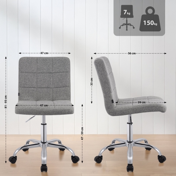 CLP Arbeitshocker Darfield höhenverstellbar und 360° drehbar bis 150 kg belastbar,grau Stoff Bild 2