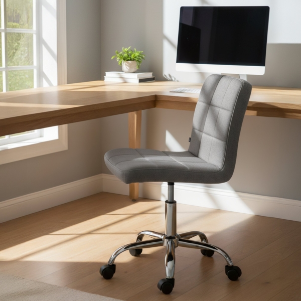 CLP Arbeitshocker Darfield höhenverstellbar und 360° drehbar bis 150 kg belastbar,grau Stoff Bild 3