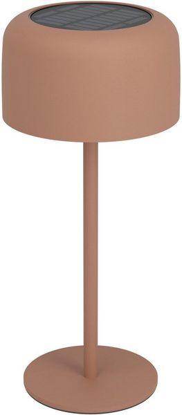 EGLO Solar Tischleuchte Roccanova, Akku Tischlampe Outdoor, touch dimmbar in 3 Stufen, Solarlampe für Balkon und Garten, Stahl in Rot, warmweiß, IP44