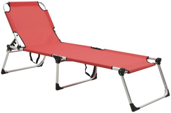 vidaXL Senioren-Sonnenliege Extra Hoch Klappbar Rot Aluminium 47914