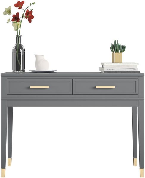 Konsolentisch >Bendik< in Grau, MDF/Kautschukholz - 105x76x40cm (BxHxT)