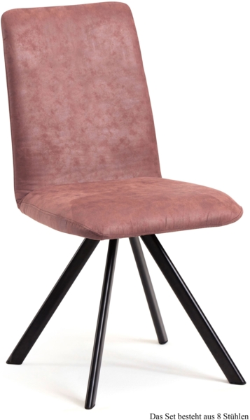 Esszimmerstuhl drehbar (8er-Set) Denny 47x92x60 Schwarz/Rosewood