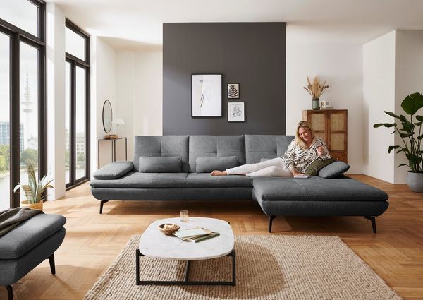 Die PlanBar Ecksofa MP-IN23002 L-Form, 2 Teile, wahlweise mit Armteil- und Sitztiefenverstellung