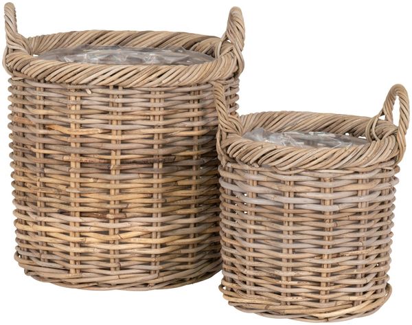 House Nordic Körbe, Kubu Rattan, natur, 2er Set