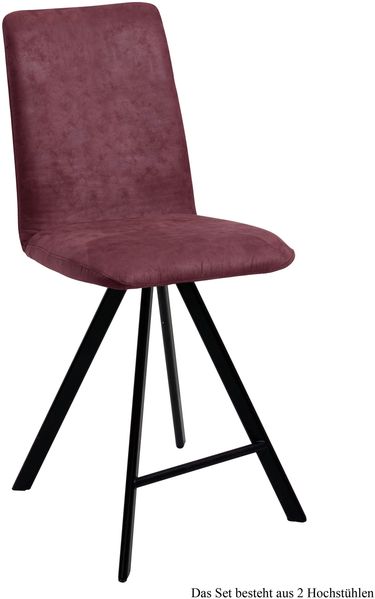 Thekenstuhl drehbar (2er-Set) Desirae 47x109x60 Schwarz/Marsala