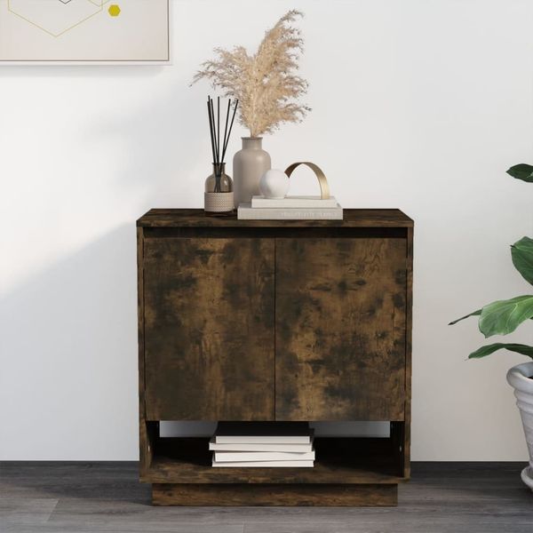 Sideboard aus Spanplatte 70 x 75 x 41 cm Räuchereiche [812990]