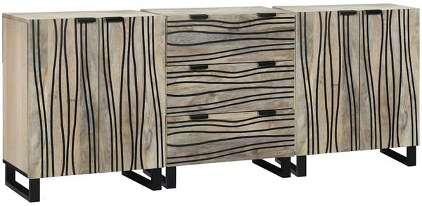 vidaXL Badezimmermöbel-Set mit Schubladen 3 pcs Weiß Holzwerkstoff 3310047