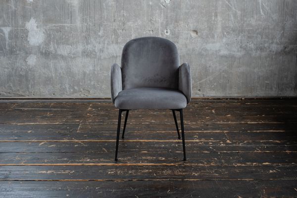 KAWOLA Stuhl DEON Esszimmerstuhl Velvet grau 84 x 62 x 59 cm