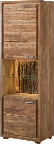 Vitrine Akazie 58x40x180 natur lackiert BARK #102