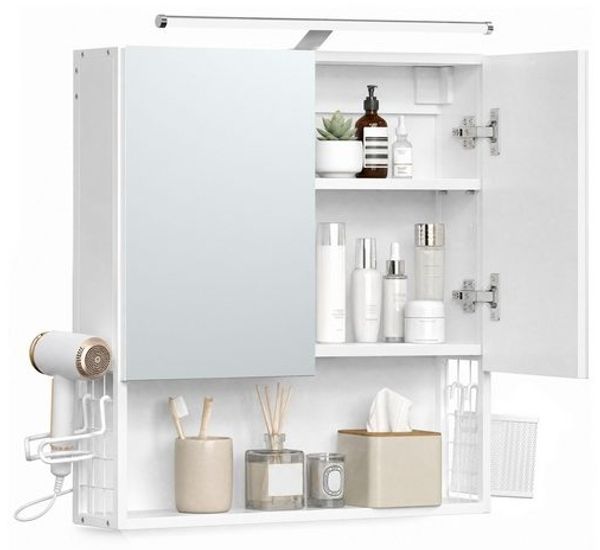 VASAGLE Schminkhocker Höhenverstellbarer Sitzhocker Rund 360° Drehbar ohne Lehne 38,5 x 38,5 x 44-56 cm Grau