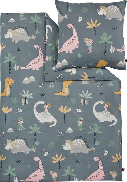 s.Oliver Kinderbettwäsche Satinbettwäsche s.Oliver Junior, Mako-Satin, in verschiedenen Designs: Tiere Safari Afrika, Dino, Weltall, Einhorn
