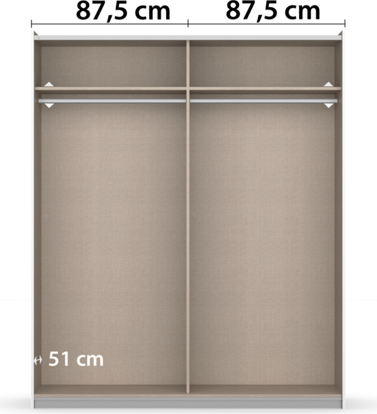 rauch Kleiderschrank; Schwebetürenschrank KRONACH, 2-türig, Eiche Artisan, 175x210x59xcm Bild 6