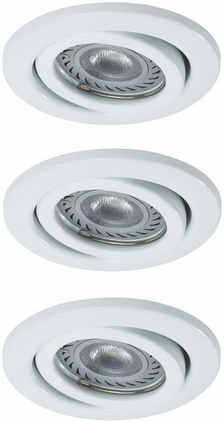 Nice Price Basic Einbauleuchten Set schwenkbar LED 3x3,5W 230V GU10 51mm Weiß/Metall2898