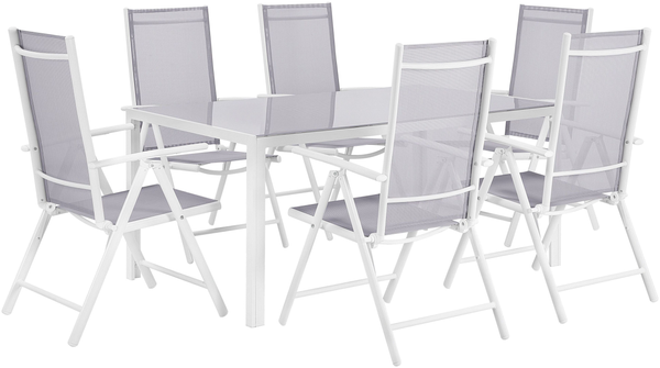 Gartentisch Set CATANIA Metall 160x91x71 cm Grau