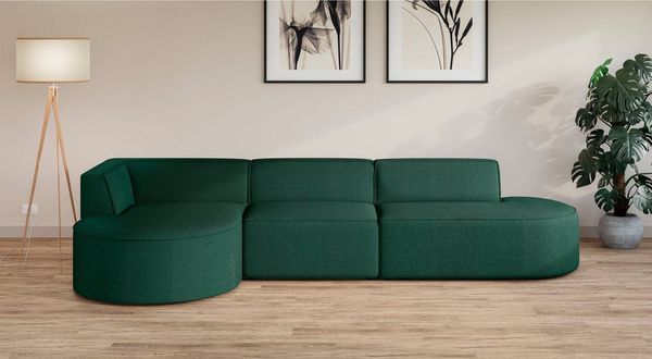 andas Ecksofa Ecksofa EIVIND mit Ottomane rechts/links, Maße: B/H/T 343/159/72 cm, L-Form mit Wellenunterfederung, auch in Feincord und Bouclé